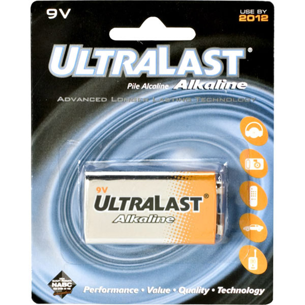 Picture of Ultralast ULA9V 9V Alkaline Battery Retail Pack - Single