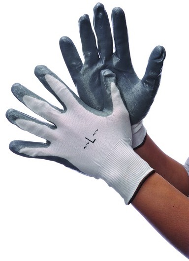 573056 Nitrile-Coated Gloves - Grey, Small, 72 Pairs Case of 72 -  DDI
