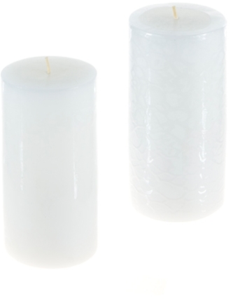 6 Round Pillar Candles - White, Unscented, 3 x 6 case of 24