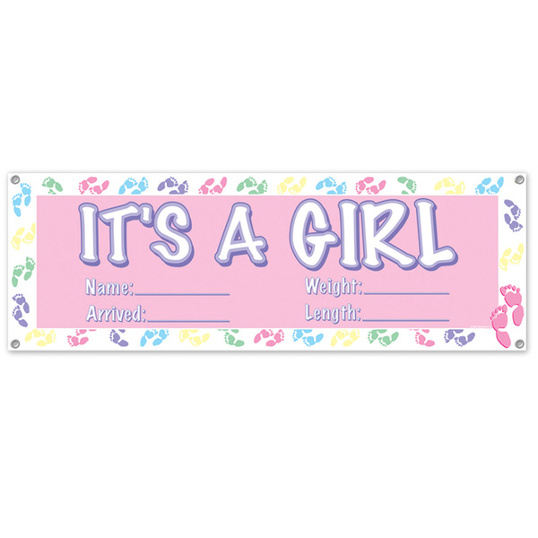 Picture of Bulk Buys It&apos;s A Girl Sign Banner Case Of 12