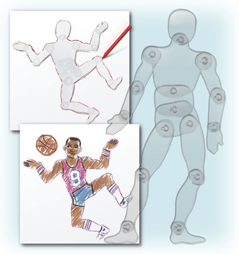 Roylco Poseable People Stencil - 13 1/2 inch - Clear