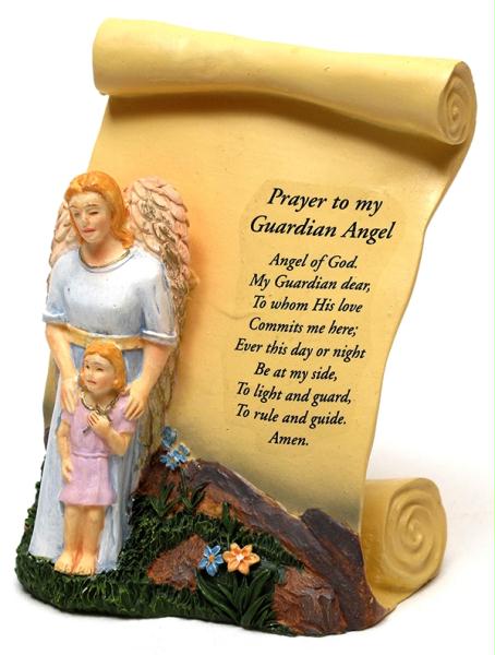 Picture of Guardian Angel w Girl Scroll Plaque
