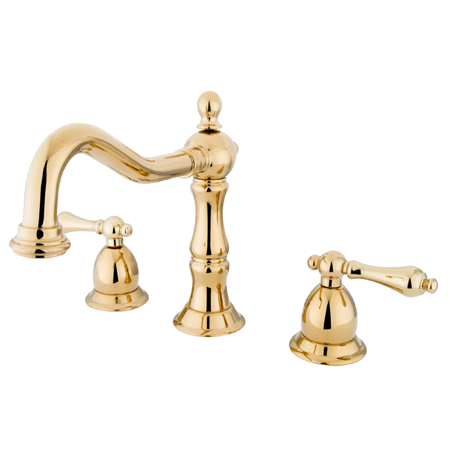 Two Handle 8 in. to 14 in. Widespread Lavatory Faucet with Brass Pop-up