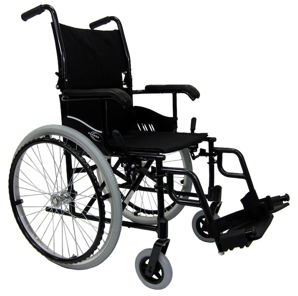 Picture of Karman Healthcare LT-980-BK LT-980 18 in. seat 24 lbs. Ultra Lightweight Wheelchair with Swing Away Footrest in Black