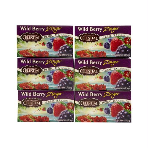 Picture of Celestial Seasonings 721266 Celestial Seasonings Herbal Tea - Caffeine Free - Wild Berry Zinger - 20 Bags