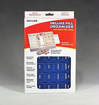 Deluxe Pill Organizer w/28 Com One Week Plus Today'