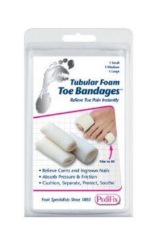 Tubular-Foam Toe Bandage  Pk/3 Medium