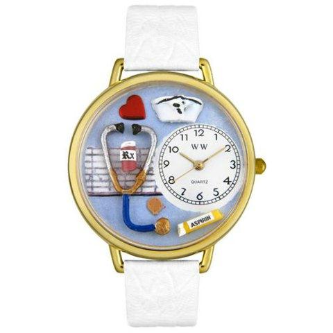 Picture of Whimsical Watches G-0620013 Whimsical Unisex Nurse White Leather Watch