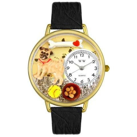 Picture of Whimsical Watches G-0130061 Whimsical Unisex Pug Black Skin Leather Watch