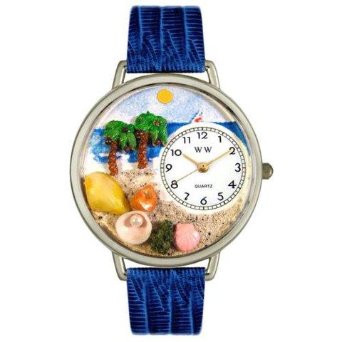 Picture of Whimsical Watches U-1212001 Whimsical Unisex Palm Tree Royal Blue Leather Watch