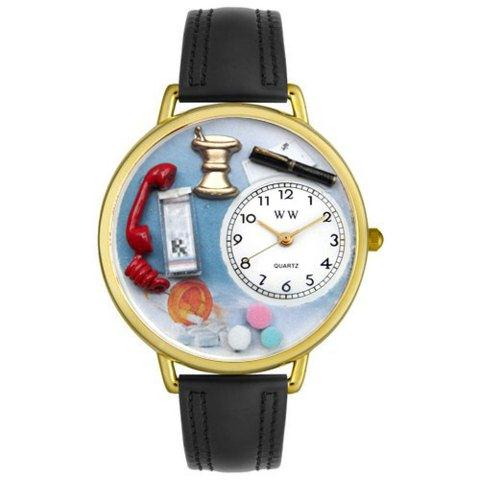 Picture of Whimsical Watches G-0620014 Whimsical Unisex Pharmacist Black Padded Leather Watch