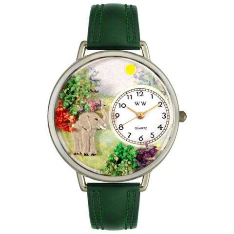 Picture of Whimsical Watches U-0150018 Whimsical Unisex Elephant Hunter Green Leather Watch