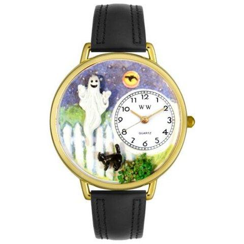 Picture of Whimsical Watches G-1220032 Whimsical Unisex Halloween Ghost Black Skin Leather Watch