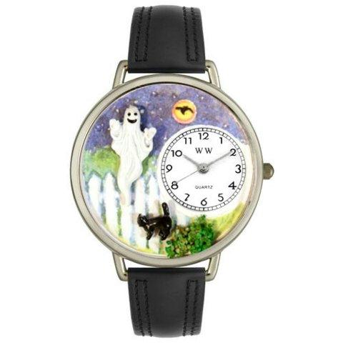 Picture of Whimsical Watches U-1220032 Whimsical Unisex Halloween Ghost Black Skin Leather Watch
