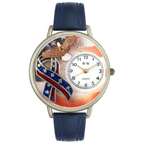 Picture of Whimsical Watches U-1220035 Whimsical Unisex American Patriotic Navy Blue Leather Watch