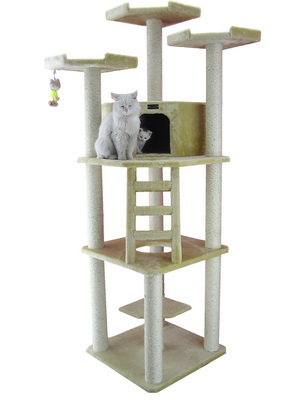 Picture of Armarkat Multi-function Real Wood Cat Tower W Spacious Condo  Perches A8001  Beige