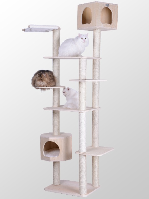 Picture of Armarkat Real Wood Premium Scots Pine 89-Inch Cat Tree with Seven Levels  Two Playhouses 