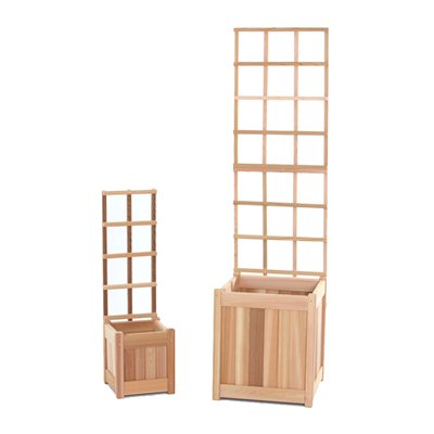 All Things Cedar PL1020-Set 4pc. Planter Set with trellis