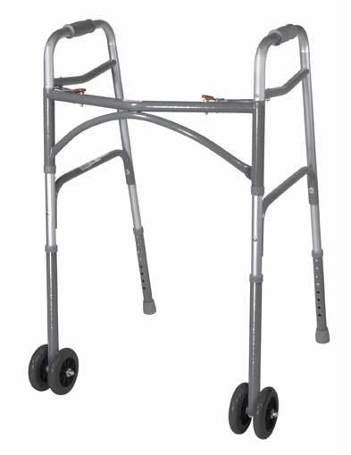 Picture of Double Button Bariatric Adult Folding Walker  w/Wheels