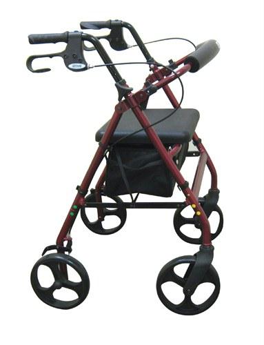 Picture of Rollator 4-Wheel with Pouch & Padded Seat  Red - Drive