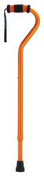 Picture of Standard Offset Walking Cane Adjustable Aluminum  Orange