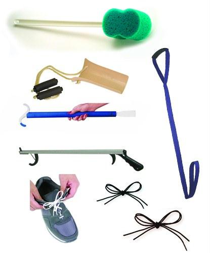 Hip Kit 8-Piece Set with 26-Inch Reacher - Multi-Color - Essential Mobility Aid