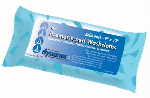 Picture of Washcloths - Premoistened & Disposable  Refill Pk/64
