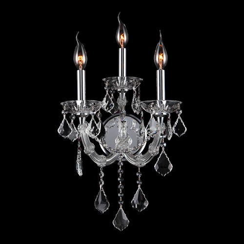 Picture of Worldwide Lighting W23113C12-CL Lyre Collection 3 Light Chrome Finish with Clear Crystal Wall Sconce