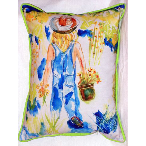 Picture of Betsy Drake HJ079 Garden Girl Large Indoor-Outdoor Pillow 16 in. x 20 in.