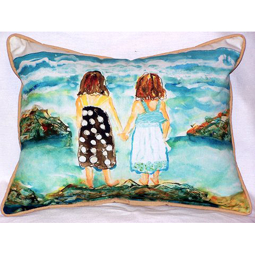Picture of Betsy Drake HJ086 Twins on Rocks Large Indoor-Outdoor Pillow 16 in. x 20 in.