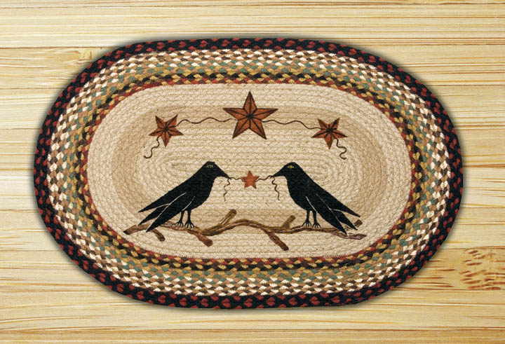 Earth Rugs  Crow & Barn Stars Oval Patch