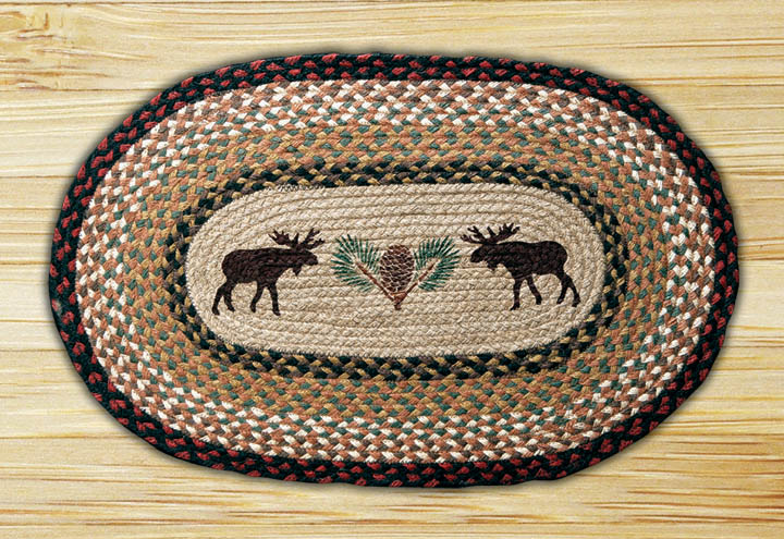 Picture of Earth Rugs 65-019MP Moose-Pinecone Oval Patch