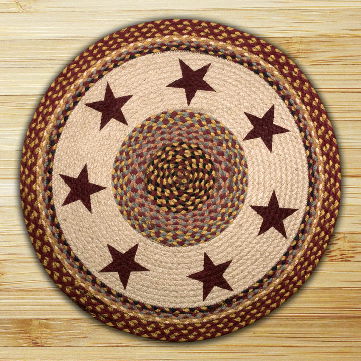 Picture of Earth Rugs 66-357BS Burgundy Stars Round Patch