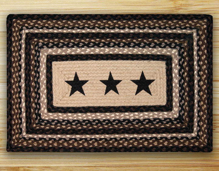 Earth Rugs Black Stars Rectangle Patch