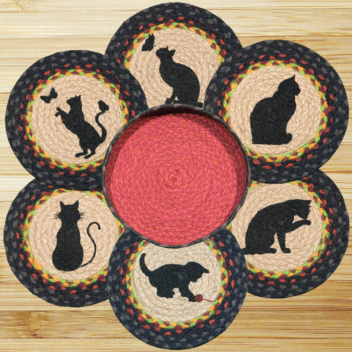 Picture of Earth Rugs 56-238C Cats Trivets in a Basket