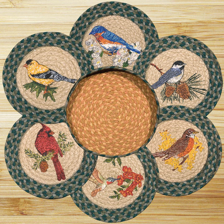 Picture of Earth Rugs 56-365SB Song Birds Trivets in a Basket