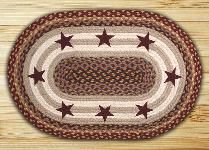 Picture of Earth Rugs 88-2745-357BS Burgundy Stars Oval Patch