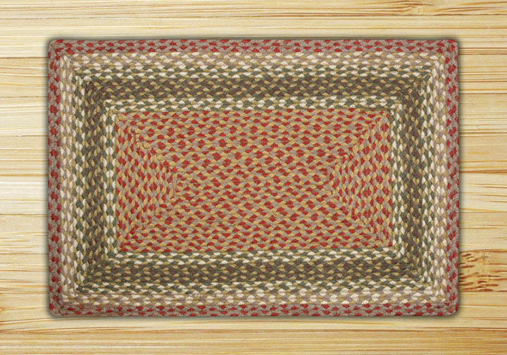 Olive-Burgundy-Gray Rectangle Rug