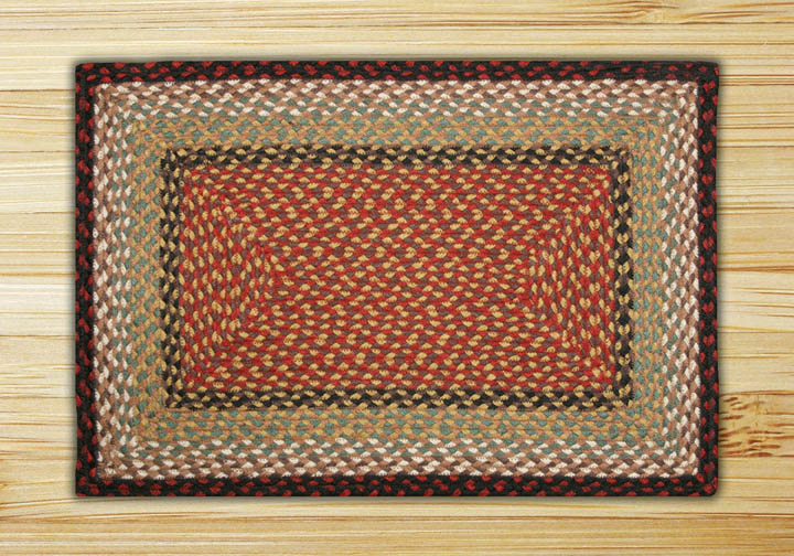 Burgundy-Mustard Rectangle Rug