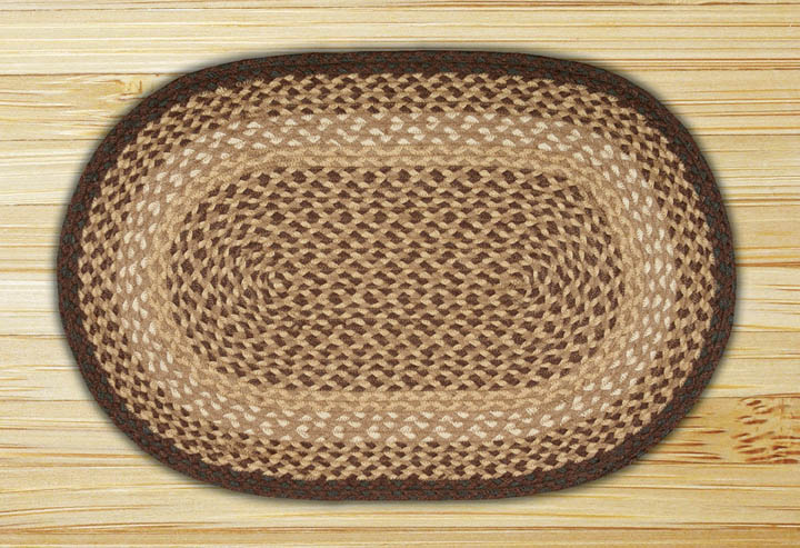 Picture of Earth Rugs 04-017 Chocolate-Natural Oval Rug