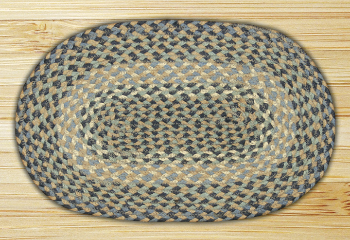 Earth Rugs 46-005 Blue-Natural Round Swatch