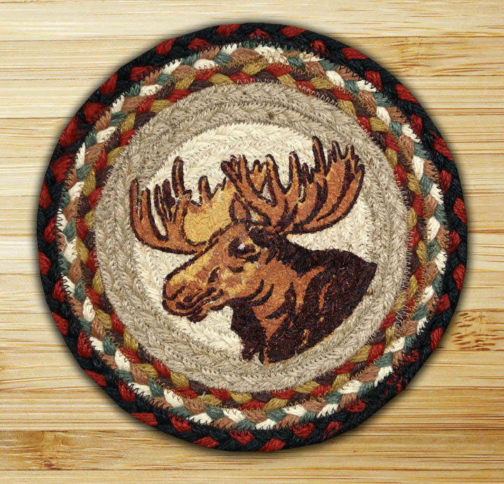 Moose Portrait Printed Round Swatch