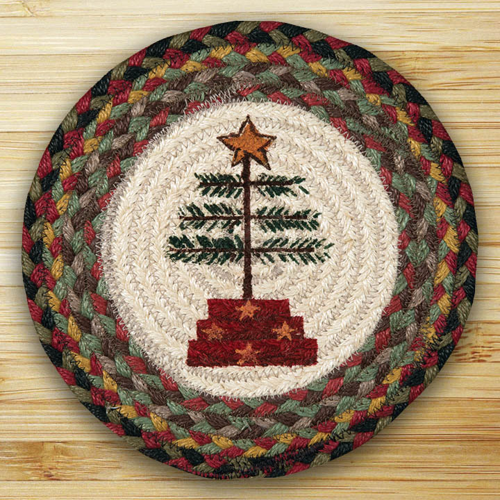 Feather Tree Printed Round Swatch - Natural - 10in.X10in.