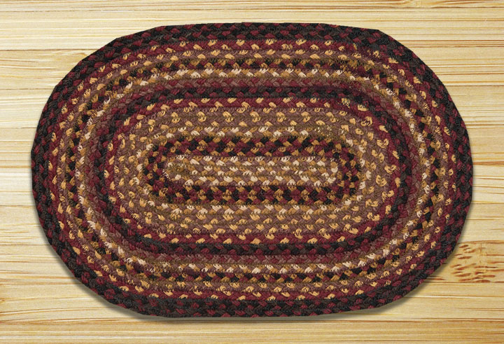 Picture of Earth Rugs 00-371 Black Cherry-Chocolate-Cream Oval Swatch