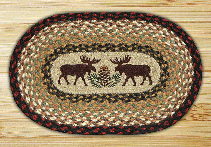 Earth Rugs  Moose-Pinecone Printed Oval Swatch