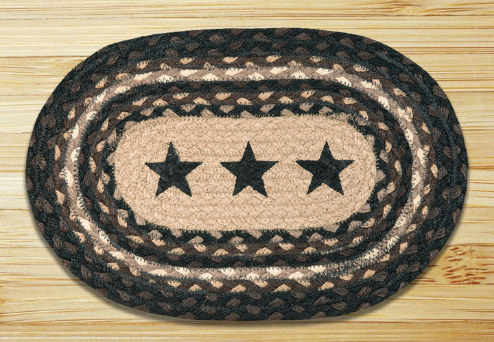 Black Stars Printed Oval Swatch