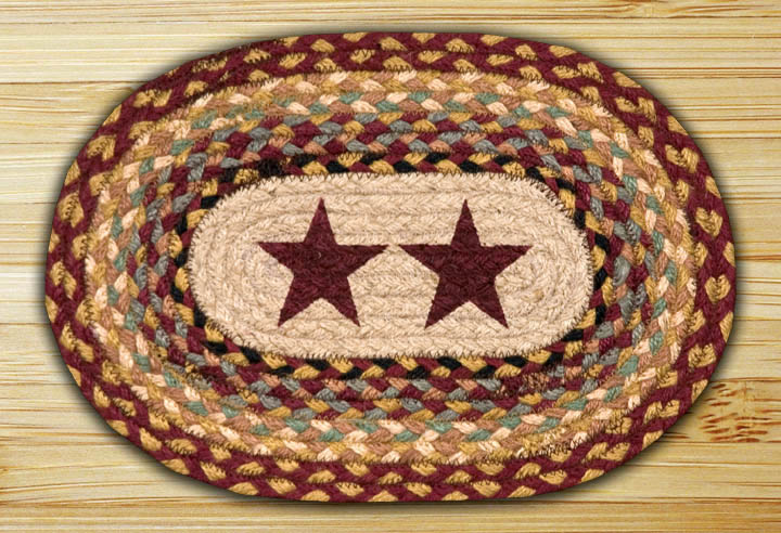 Burgundy Stars Printed Oval Swatch