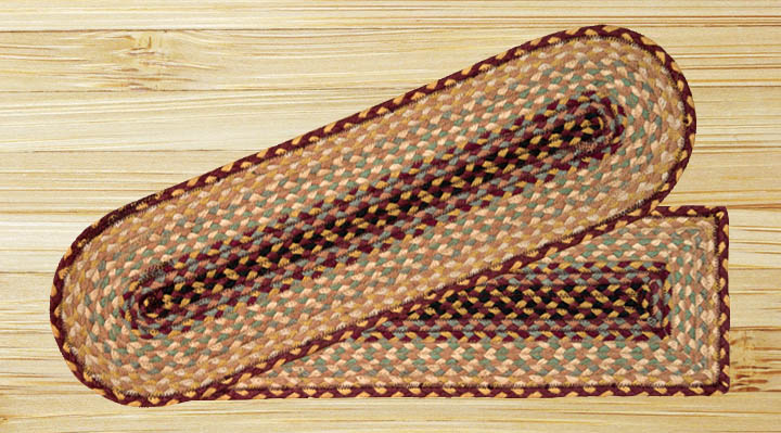 Burgundy-Gray-Creme Oval Stair Tread