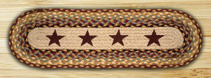 Burgundy Stars Oval Stair Tread