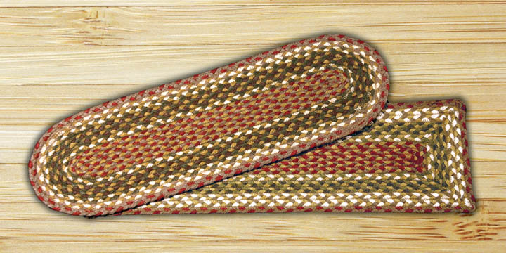 Olive-Burgundy-Gray Rectangle Stair Tread